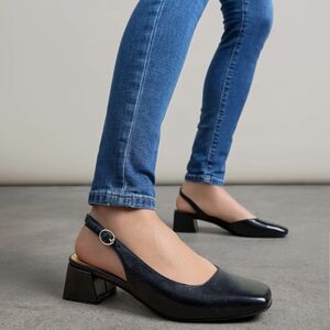 Stylish Black Slingback Heels